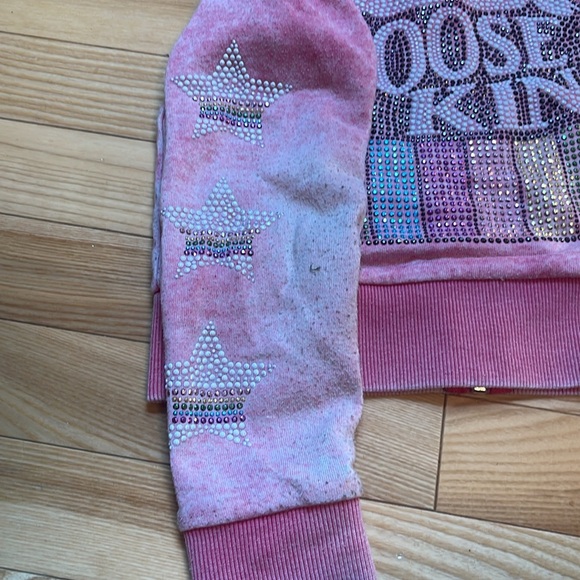 Butter Super Soft Pink girls hoodie with rhinestones Size small/5 - Picture 3 of 6